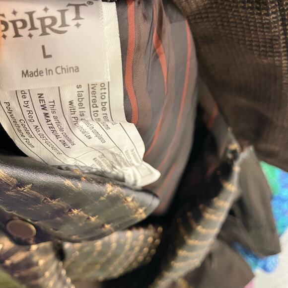 Spirit Halloween Steampunk Costume Jacket Brown Gold L Large‎ NWT Cosplay 14+ - Picture 12 of 16